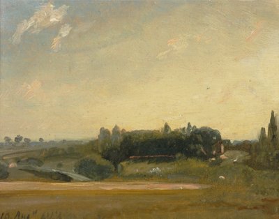 Utsikt mot prästgården, Östra Bergholt, 1813. av John Constable