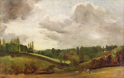 Utsikt över Östra Bergholt, ca 1813 (olja på duk) av John Constable