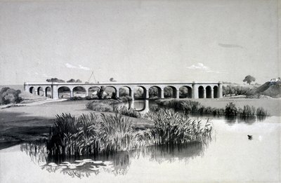 Avon Viaduct, Wolston, 2 juli 1837 (penna & bläck och tvätt på papper) av John Cooke Bourne
