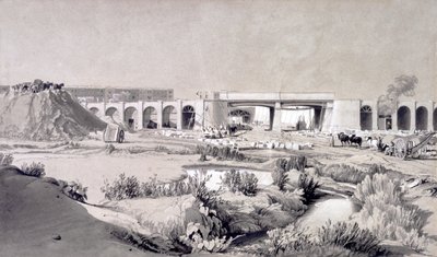 Hampstead Road Bridge, 5 oktober 1836 (penna och bläck och tvätt på papper) av John Cooke Bourne