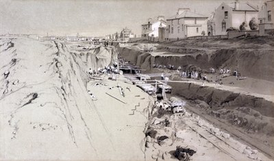 Park Village, 26 augusti 1836 (penna och bläck och tvätt på papper) av John Cooke Bourne