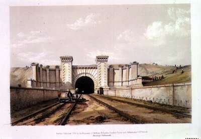 Primrose Hill Tunnel, graverad av konstnären av John Cooke Bourne