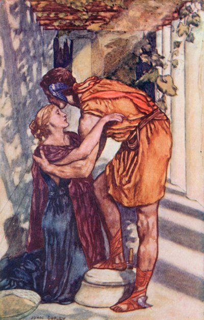 Perseus på väg mot sitt stora äventyr (färglitografi) av John Copley