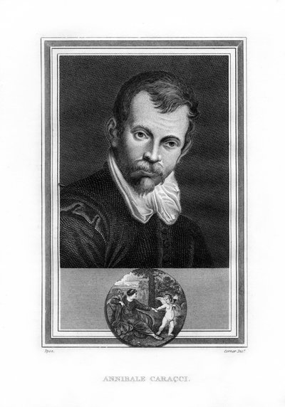 Annibale Carracci, italiensk barockmålare, 1825. av John Corner