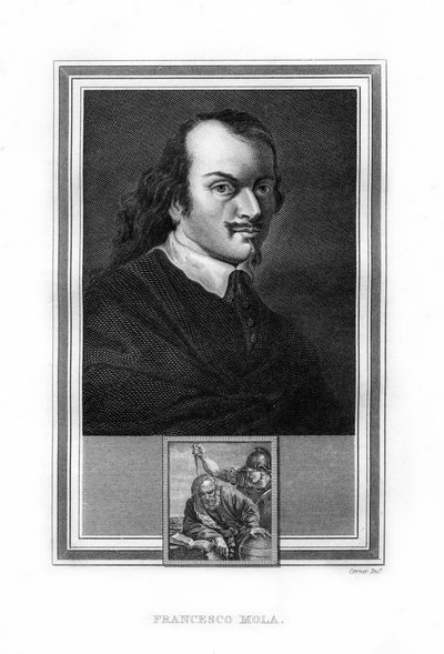 Pier Francesco Mola, italiensk barockmålare, 1825. av John Corner