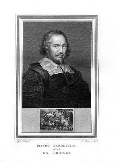 Pietro da Cortona, italiensk barockmålare, 1825. av John Corner