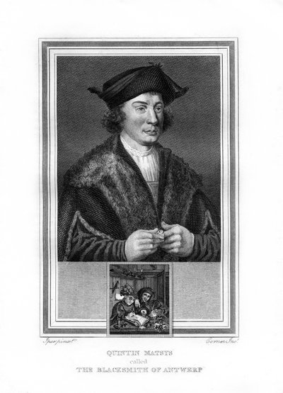 Quentin Matsys, målare i den flamländska traditionen, 1825. av John Corner