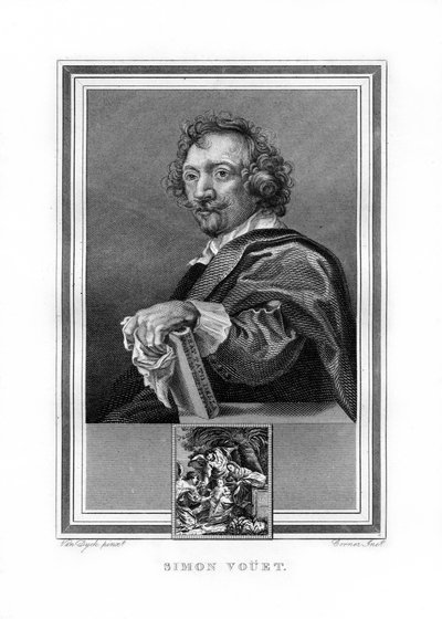 Simon Vouet, fransk barockmålare, 1825. av John Corner