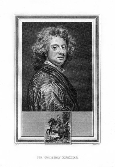 Sir Godfrey Kneller, tyskfödd engelsk barockmålare, 1825. av John Corner