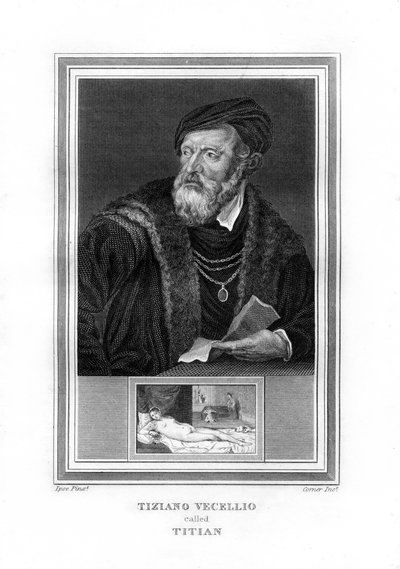 Tiziano Vecelli Titian, italiensk högrenässansmålare, 1825. av John Corner