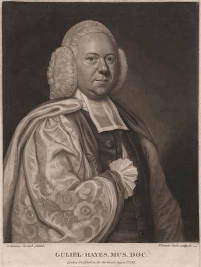 Guliel Hayes, graverad av Thomas Park (1758-1834), 1787 (mezzotint) av John Cornish
