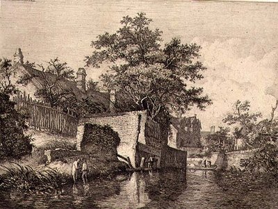 Framsidan av The New Mills, pub. av J. & W. Freeman 1821 av John Crome