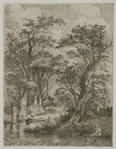Riverscene, pub. av J. & W. Freeman, 1821 av John Crome