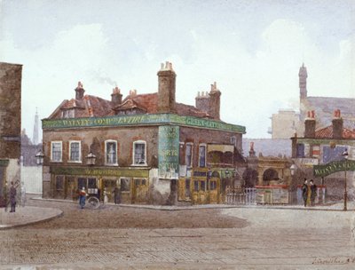 Green Gate Tavern vid korsningen av City Road och Bath Street, London, c1880 av John Crowther