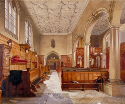 Inre av kapellet i Charterhouse, London, 1885. av John Crowther