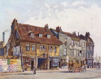 Lost London: Hus på västra sidan av Church Street, Lambeth (färglitografi) av John Crowther