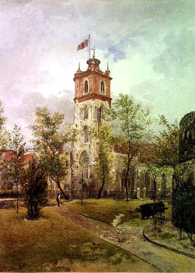 Southwest view St. Giles, Cripplegate av John Crowther