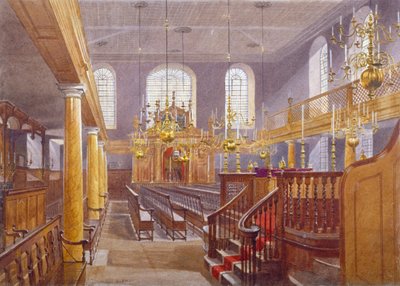 Synagoga, Bevis Marks, City of London, 1884 av John Crowther