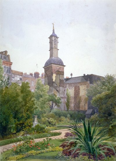 Tornet i Church of St Botolph, Aldersgate, City of London, 1886 av John Crowther