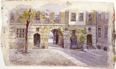 Utsikt från ingången till Staple Inn, London, 1882 av John Crowther