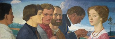 Some Later Primitives and Madame Tisceron, 1912 (tempera på duk) av John Currie