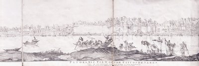 Panoramautsikt över staden Benares, 1827 av John Dalrymple