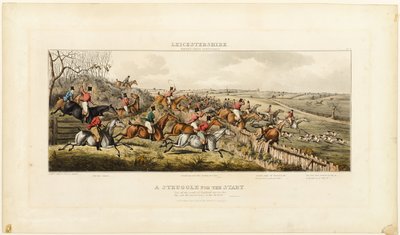 A Struggle for the Start, tallrik ett från The Leicestershire Hunt av John Dean Paul