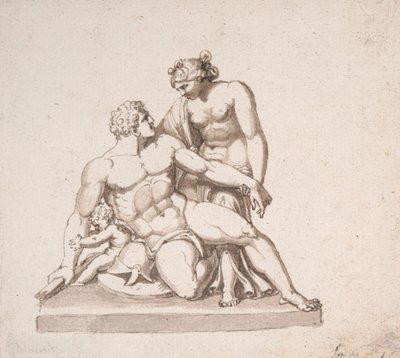 Studie av en skulpturgrupp: Mars, Venus och Amor av John Deare