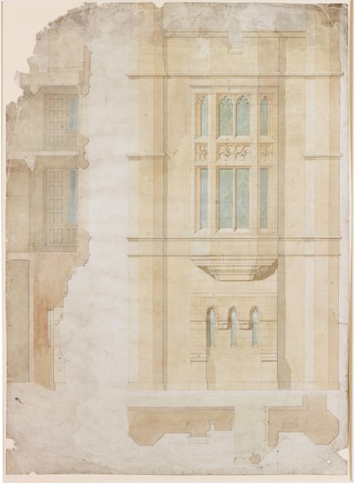Design för Oriel Window, Holme Eden (bläck) av John Dobson