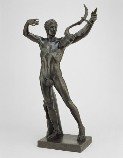 Young Sophocles Leading the Chorus of Victory efter slaget vid Salamis, modellerad 1885, gjuten 1911 (brons med grön patina) av John Donoghue