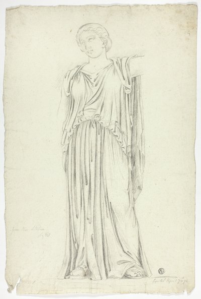 Antik staty av draperad stående kvinna av John Downman