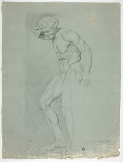 Antik staty av stående faun med cymbaler av John Downman