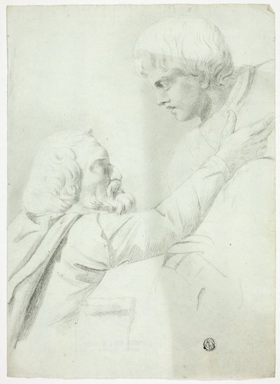 Skäggig man och pojke (från Bas-Relief) av John Downman