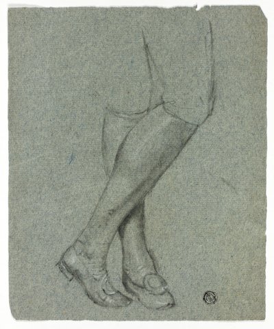 Korsade ben på stående figur av John Downman
