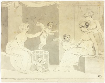 Kärlekens säljare (efter Herculancumfrisen) av John Downman