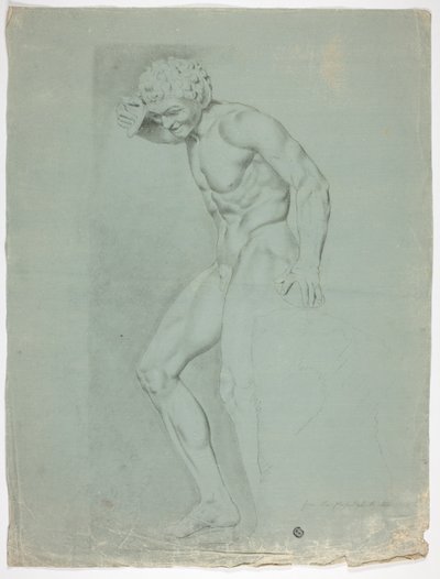 Antik staty av stående faun med cymbaler av John Downman
