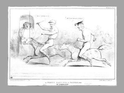 A Poney Race for a Sadle a Seat i Cambridge, 1834. av John Doyle