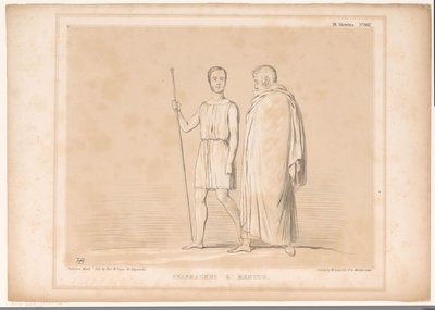 Spotprent träffade Lord Lincoln och Sir Robert Peel Telemachus och mentor (titel på objekt) HB Sketches (serietitel på objekt) av John Doyle