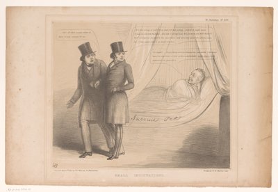 Spotprent träffade Peel i en bekväm säng Små insinuationer (titel på objekt) HB Sketches (serietitel på objekt) av John Doyle