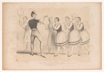 Spotprent op de Engelse binnenlandse politiek The pas de facination (från Alma-balett) Som nyligen framförd av Hennes Majestäts tjänare / Med en ny rollfigur (titel på objekt) HB Sketches (serietitel på objekt) av John Doyle