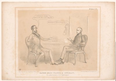 Spotprent op koninklijke huwelijken Ganska skarp övning i diplomati, eller en nyfiken illustration av Entente Cordiale (titel på objekt) HB Sketches (serietitel på objekt) av John Doyle