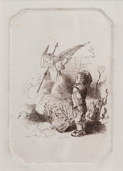 Pojke och ängel (etsning) av John Duncan