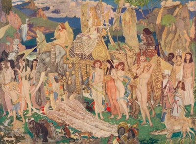 Elfenben, apor och påfåglar Drottningen av Saba, c1909 av John Duncan