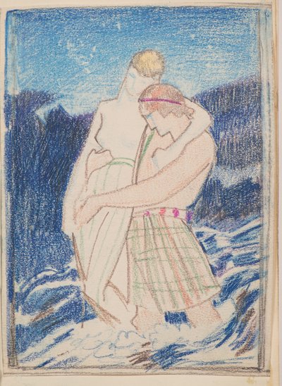 Naoise och Deirdre (penna) av John Duncan