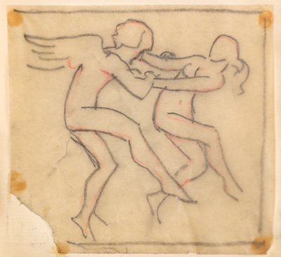Untitled [Angels wrestling] (penna) av John Duncan