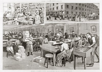 Scener av cigarettproduktion, 1887 av John Durkin