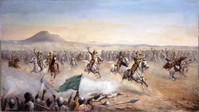 The Charge of the 21st Lancers at Omdurman, 2 september 1898 (olja på duk) av John Edward Chapman Mathews
