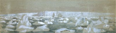 Del av södra polarbarriären, 2 februari 1841 (akvarell) av John Edward Davis