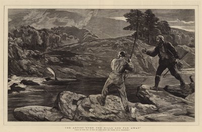 Konstnären Over the Hills and Far Away (Över kullarna och långt borta) av John Evan Hodgson