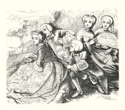 The Talking Oak (gravyr) av John Everett (after) Millais
